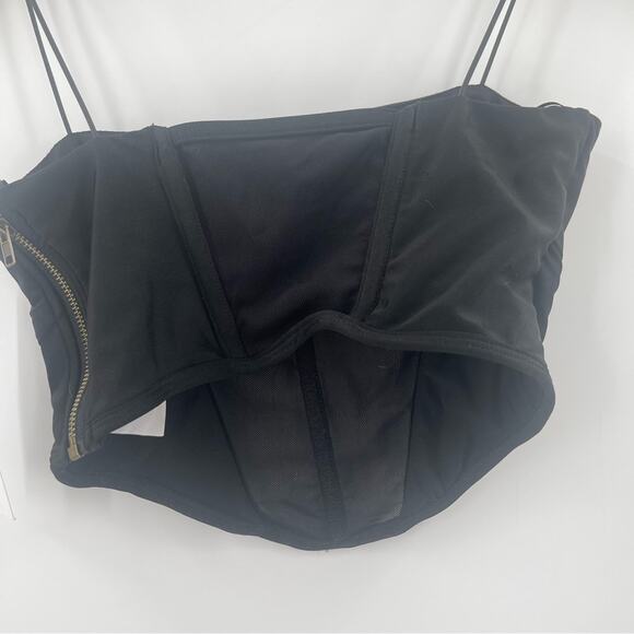 PRICELESS Bustier Size Small Can’t Resist Black NWT Boning Sexy Sheer Mesh Crop - Picture 13 of 14